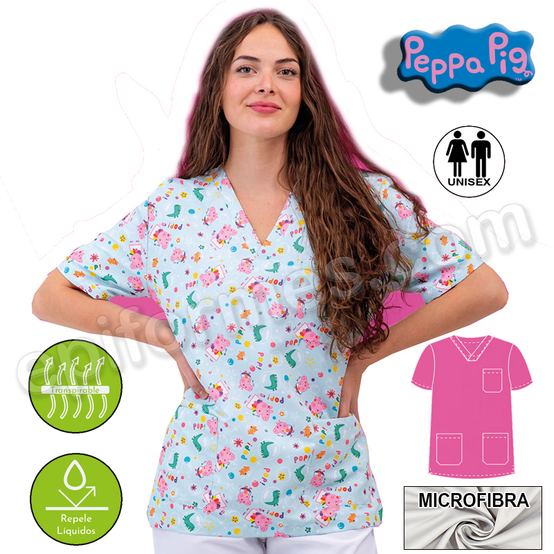 Casaca sanitaria microfibra estampada Peppa Pig