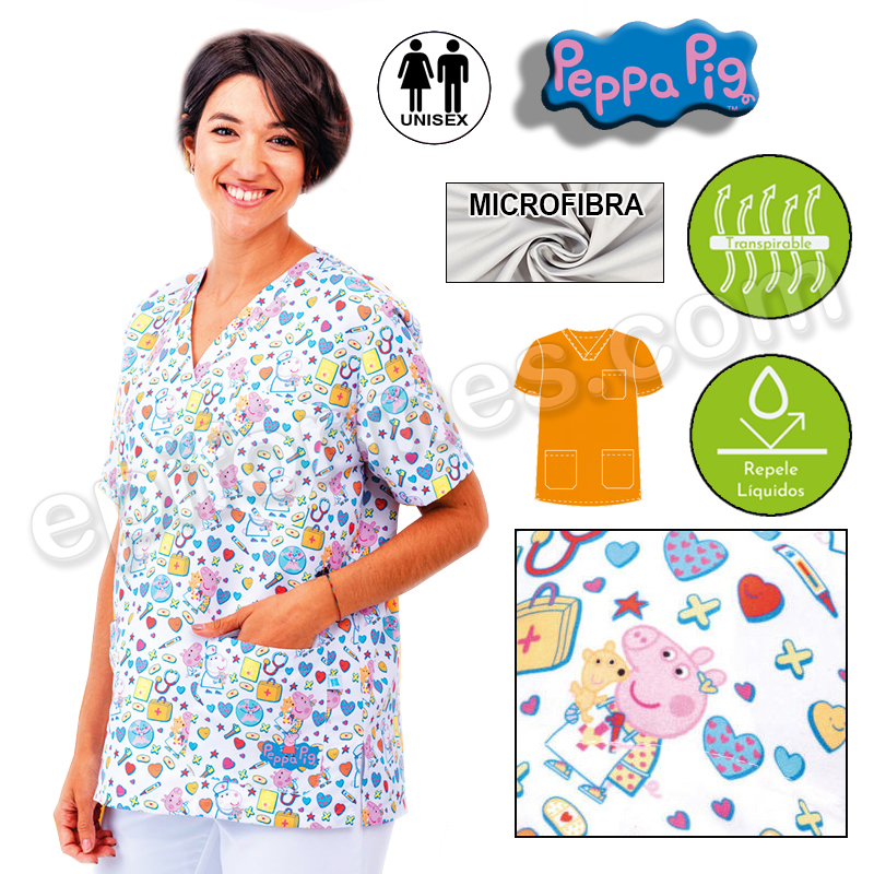 Casaca sanitaria microfibra estampada Peppa Pig