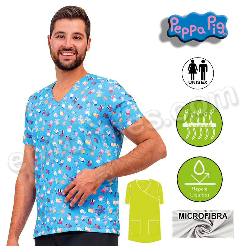 Casaca sanitaria microfibra estampada Peppa pig