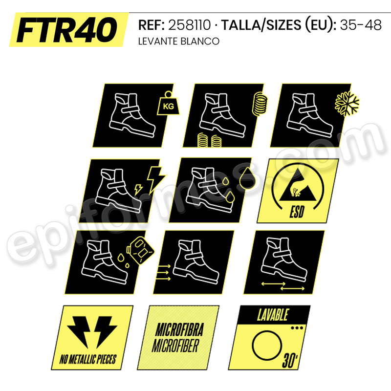 Zapato cerrado de microfibra hidrofugada