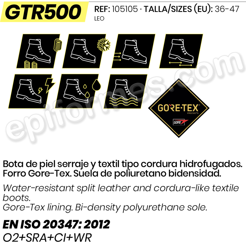 Bota trekking, serraje +gore-tex