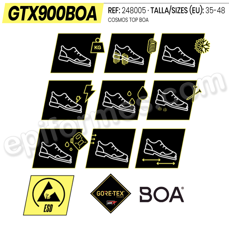 Bota en piel nobuck y cordura hidrofugadas