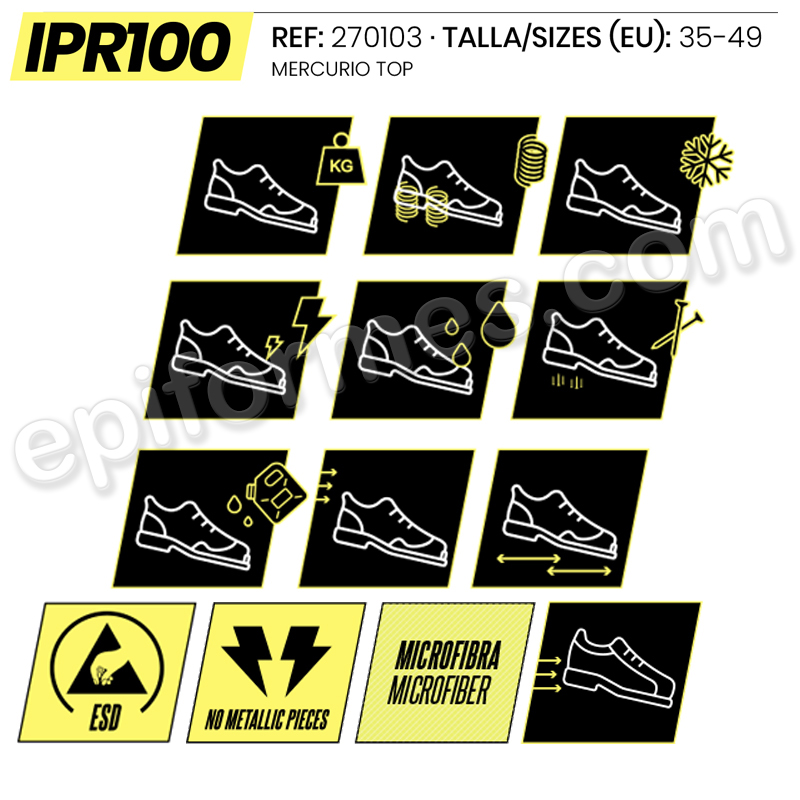 Bota resistente salpicaduras  soldadura.