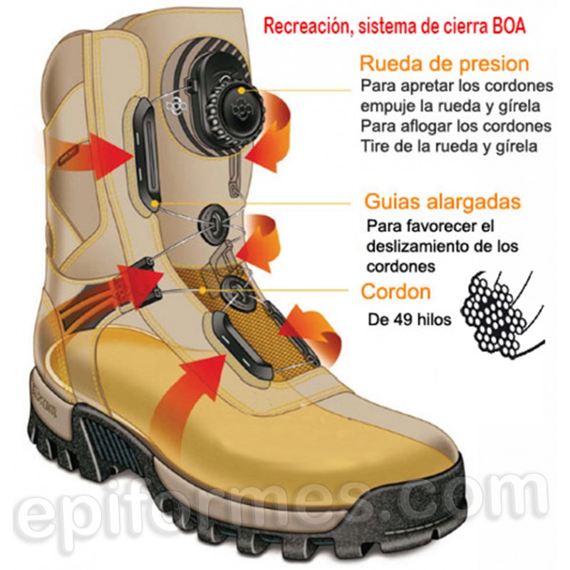 Bota de piel nobuck y cordura hidrofugados. BOA® Fit System.