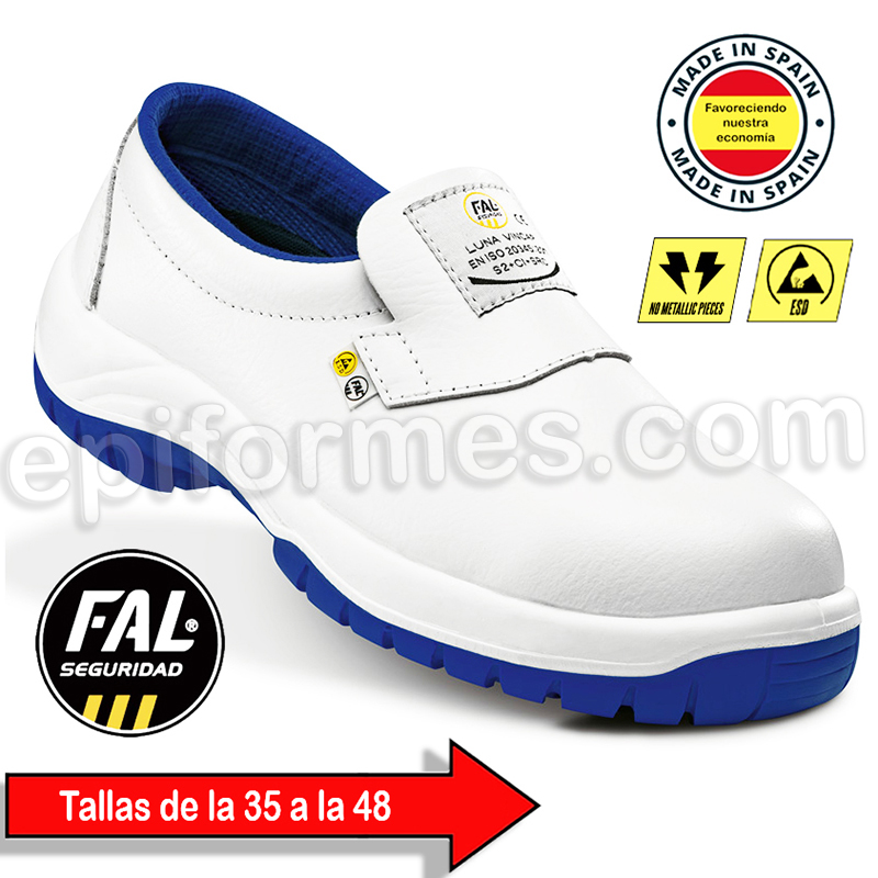 Zapato de piel hidrofugada. Puntera no metálica 