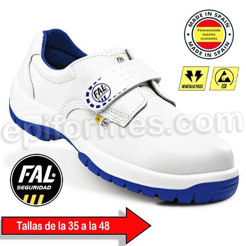 Zapato de piel hidrofugada. Puntera no metálica 