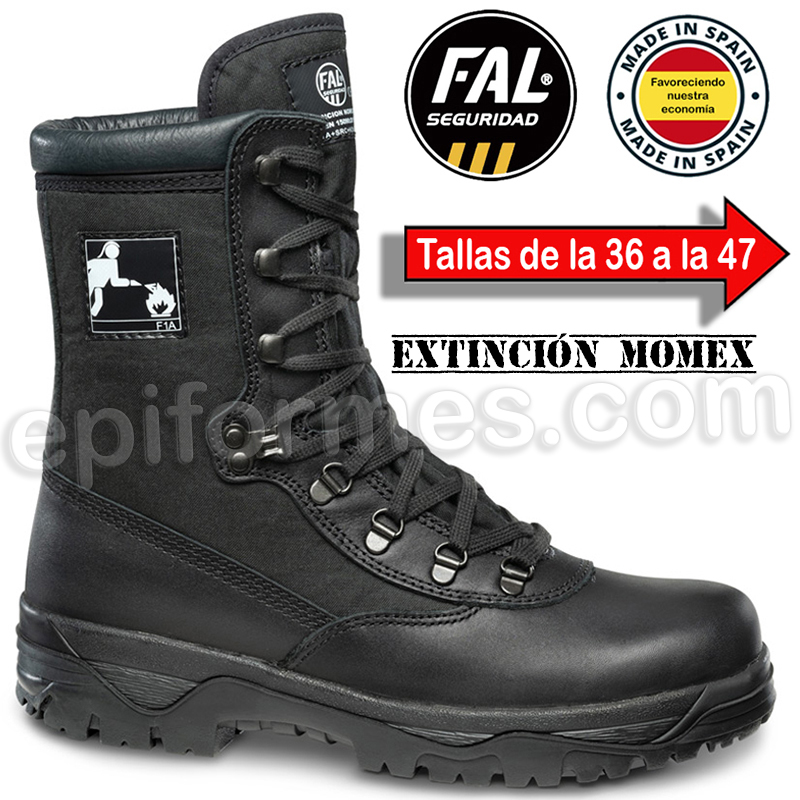 Bota de piel y textil ignífugos.