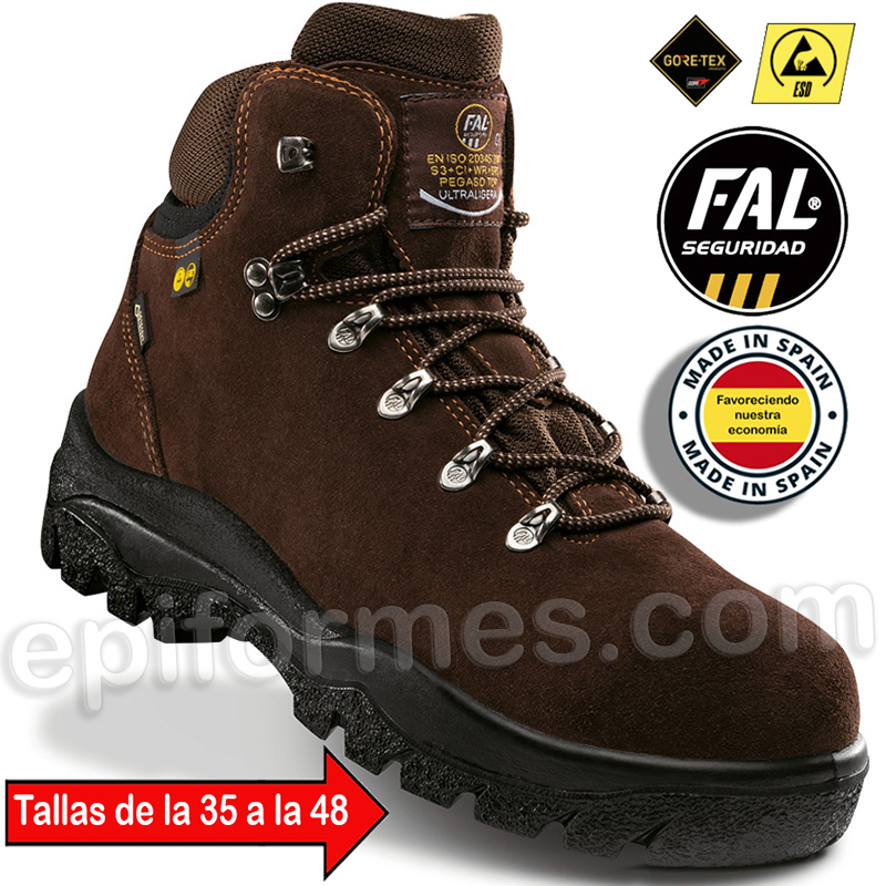 Bota piel nobuck, cordura hidrofugada, Gore-Tex.