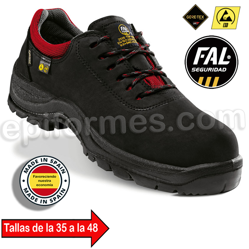 Zapato piel nobuck, cordura hidrofugada, Gore-Tex.