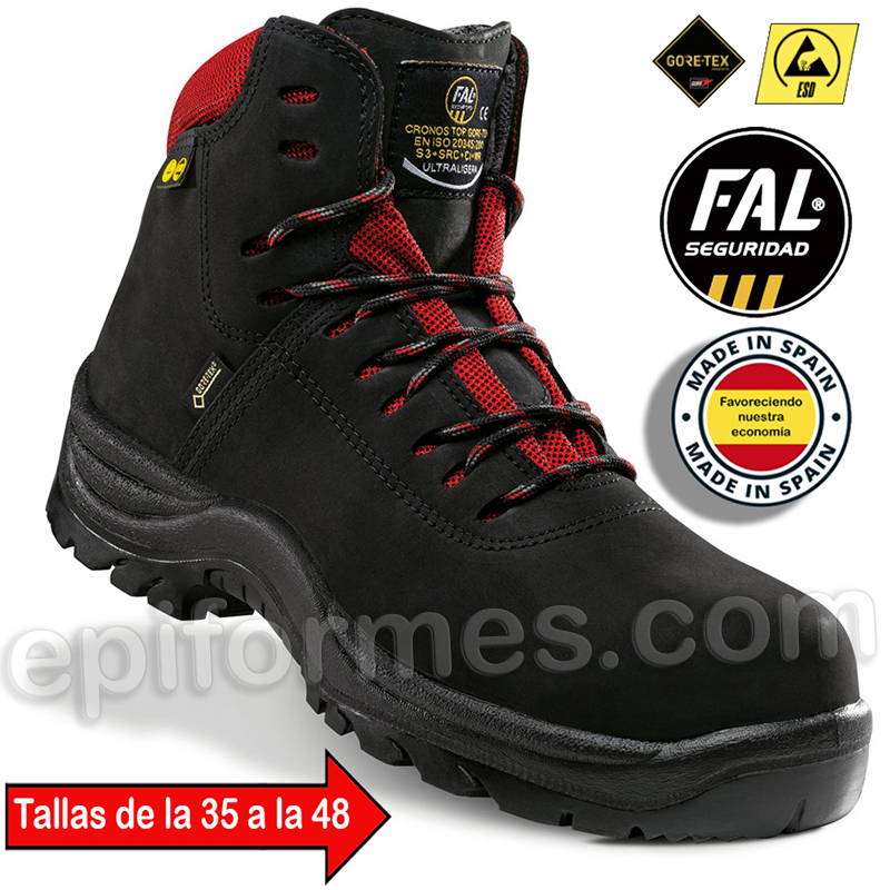 Bota piel nobuck, cordura hidrofugada, Gore-Tex.