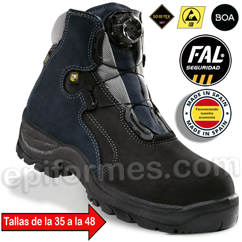 Bota en piel nobuck y cordura hidrofugadas