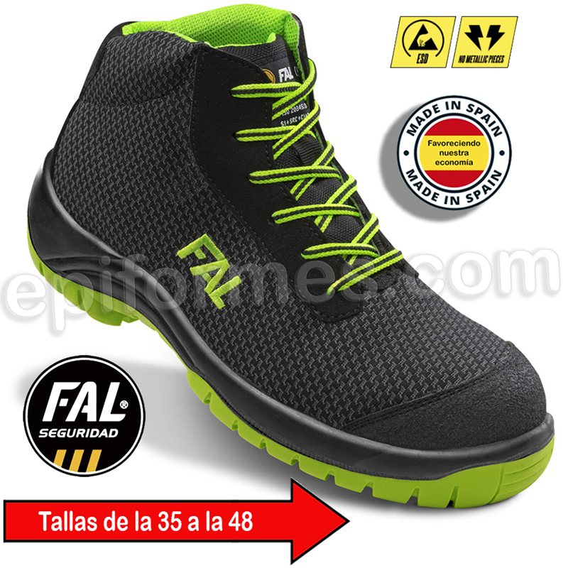 Bota textil. Puntera no metálica Vincap. Verde