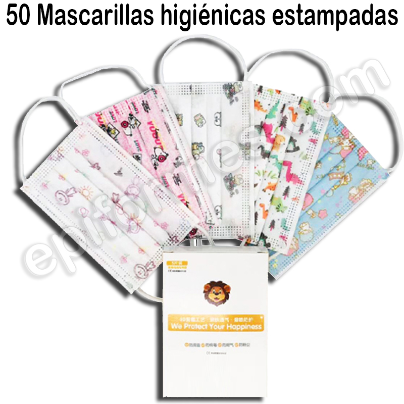 50 Mascarillas infantiles 3 CAPAS