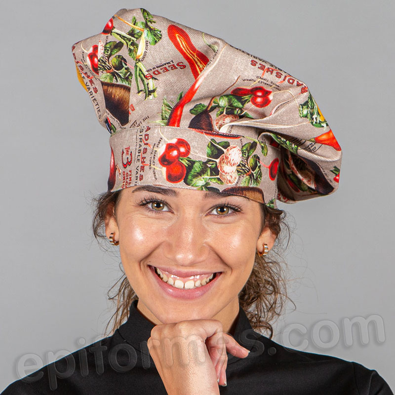 Gorro chef de cocina vegetales