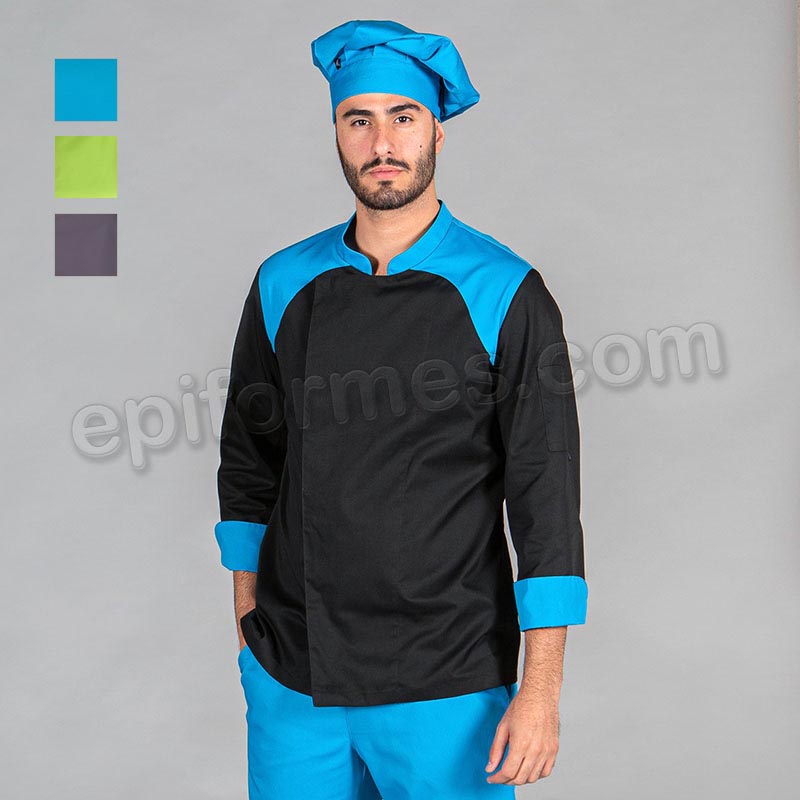 Chaqueta cocina unisex combinada