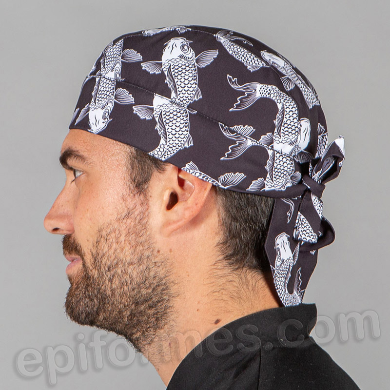 Bandana cocinero estampada carpas