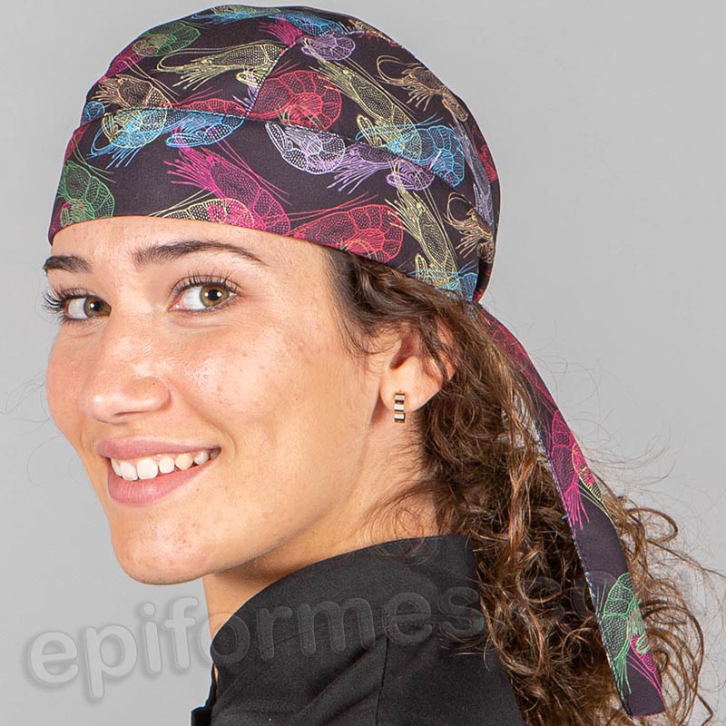 Bandana cocinero estampada gambas