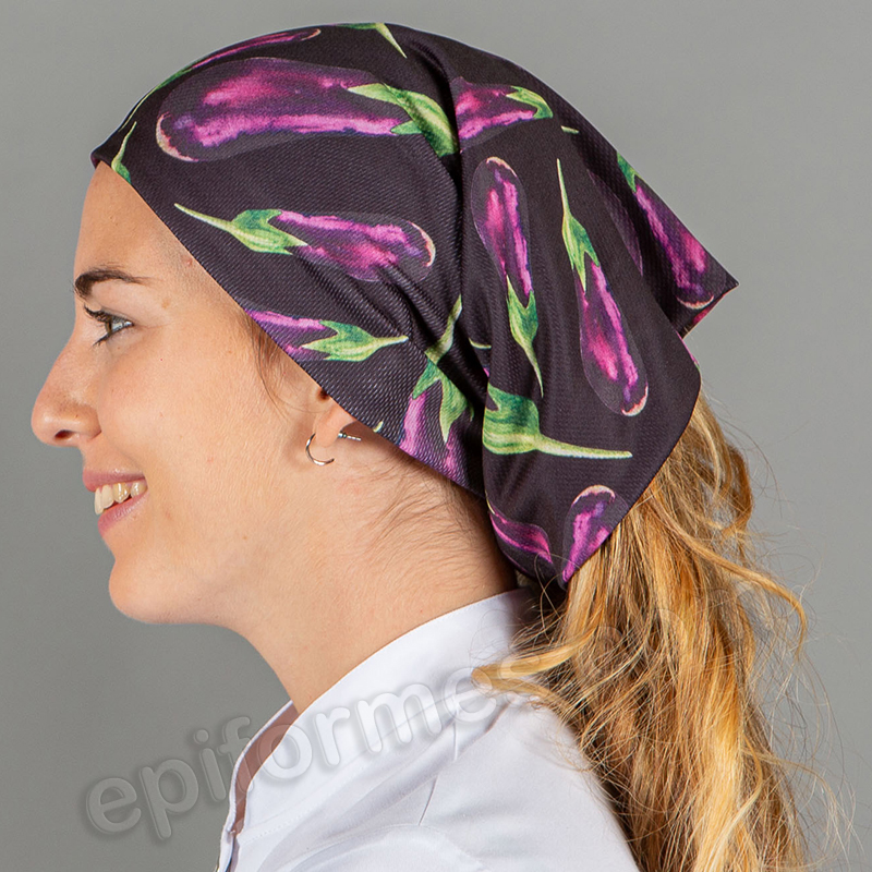 Bandana de cocina unisex berenjena