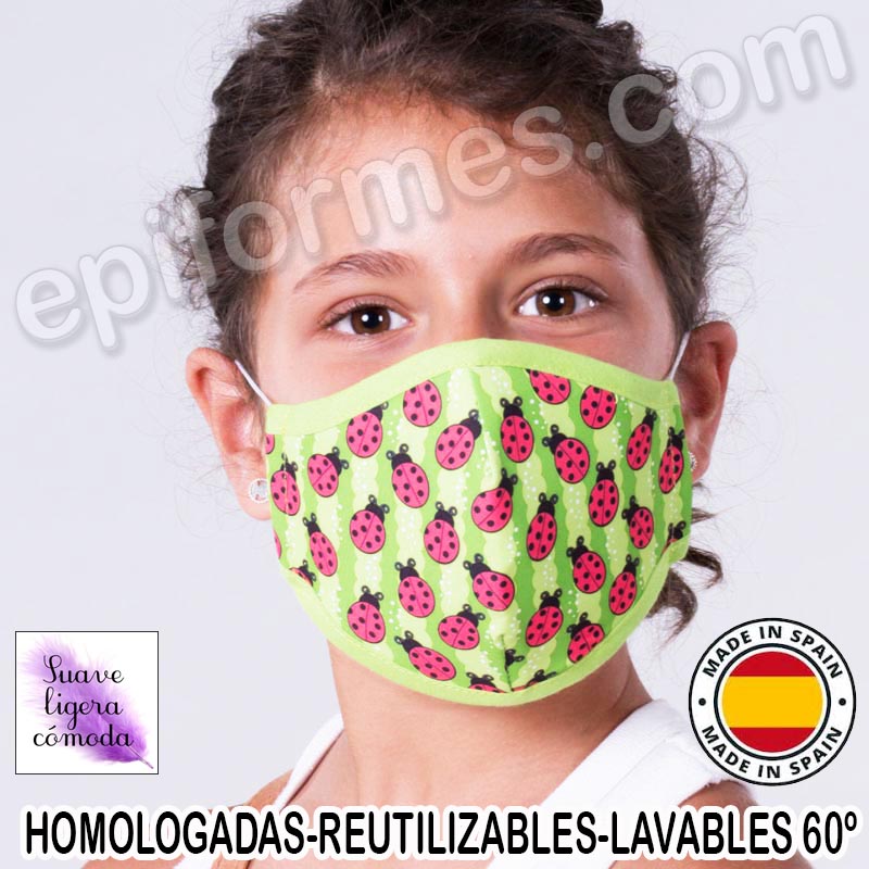 Mascarilla infantil HOMOLOGADA REUTILIZABLE mariqu...