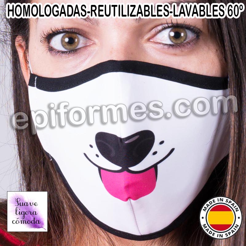 Mascarilla HOMOLOGADA estampada perro