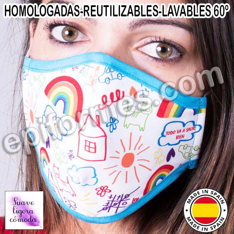 Mascarilla HOMOLOGADA  todo va a salir bien