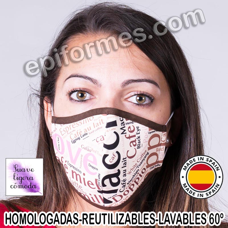 Mascarilla HOMOLOGADA  café