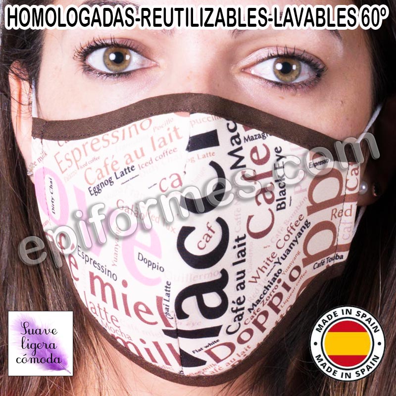 Mascarilla HOMOLOGADA  café