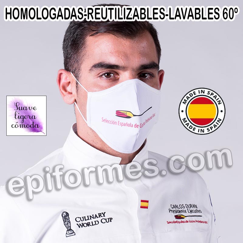 Mascarilla selección española de cocina proesional