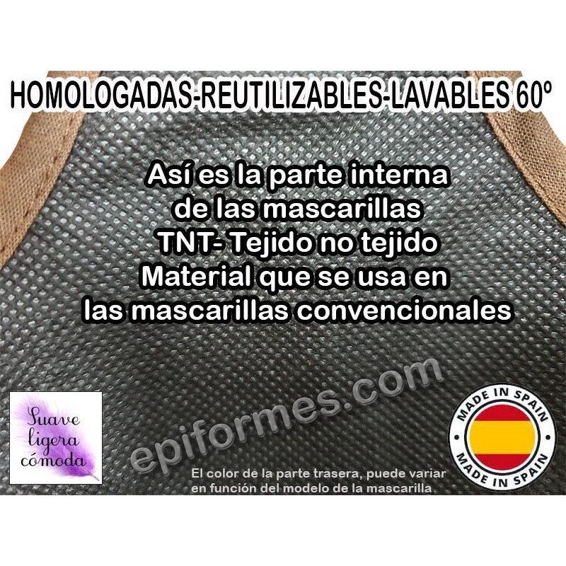 Mascarilla infantil HOMOLOGADA REUTILIZABLE España