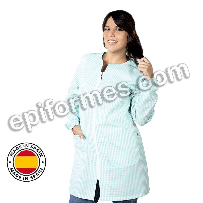 Bata maestra  antibacterias cuadros
