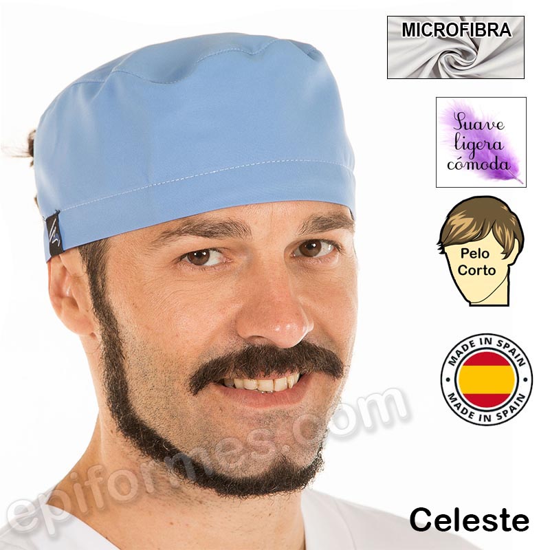 Gorro cirujano pelo corto MICROFIBRA 13 colores