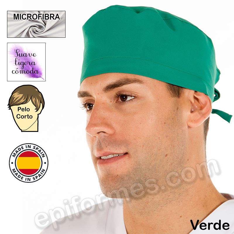 Gorro cirujano pelo corto MICROFIBRA 13 colores