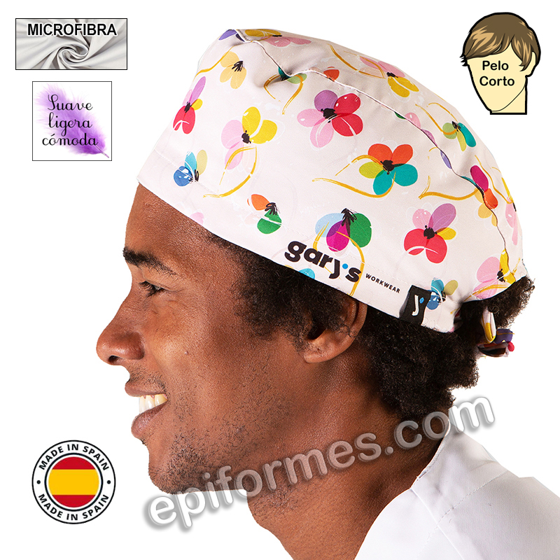 Gorro cirujano flores