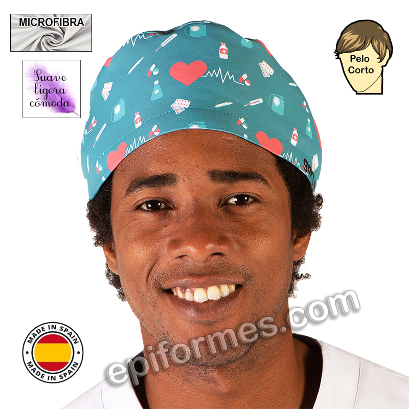 Gorro cirujano corazones