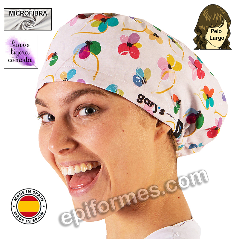 Gorro cirujano flores