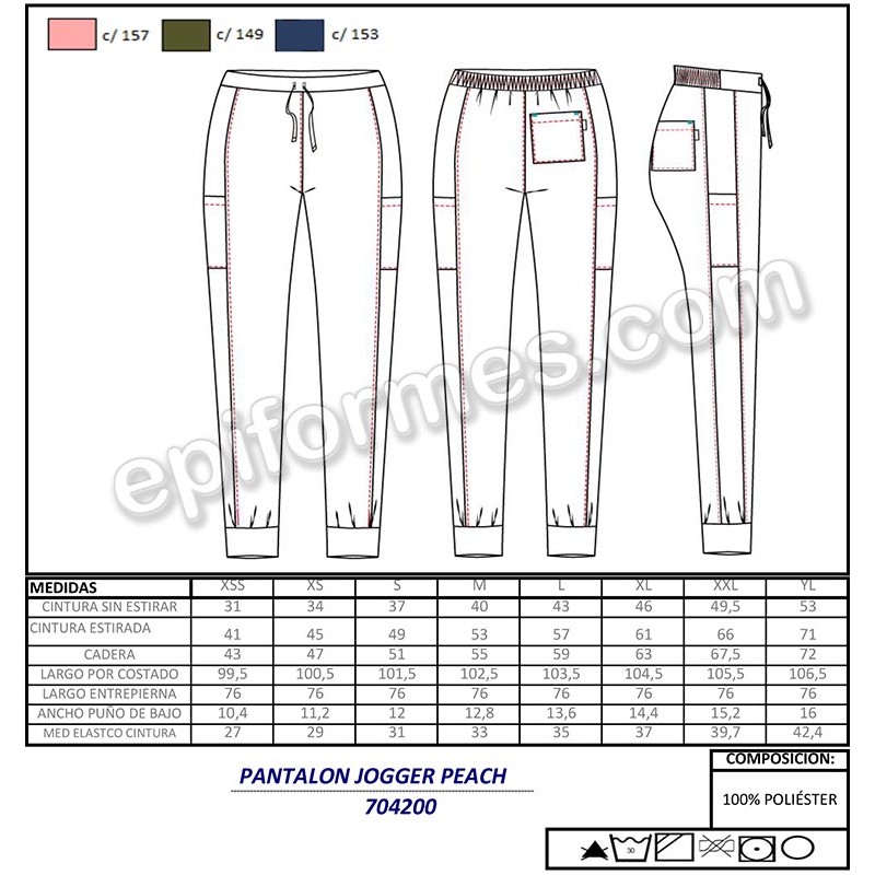 Pantalón sanitario piel de melocotón