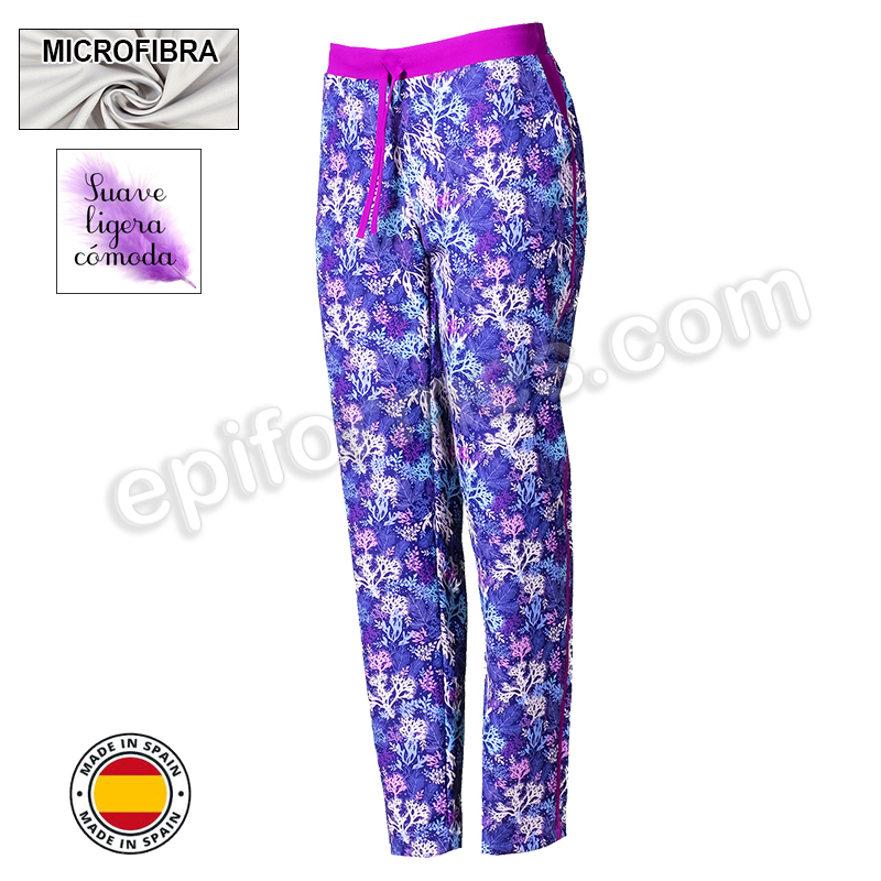 Pantalón sanidad, microfibra, Malva