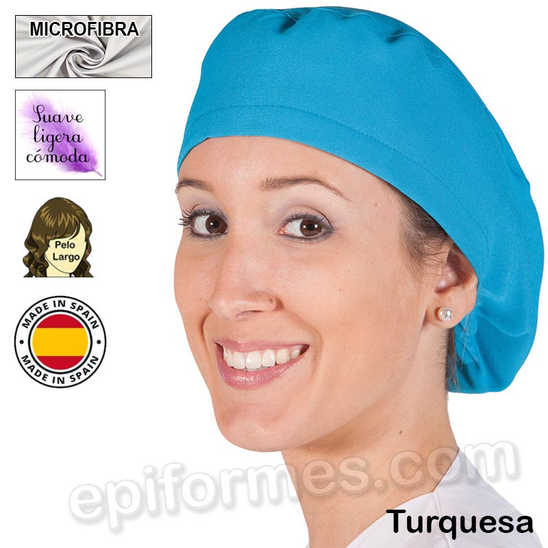 Gorro cirujano pelo largo MICROFIBRA 13 colores