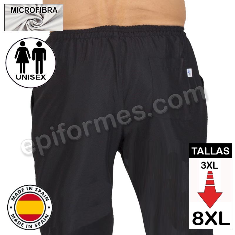 Pantalón  MICROFIBRA negro talla especial