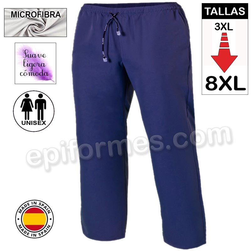 Pantalón  MICROFIBRA Azul marino talla especial
