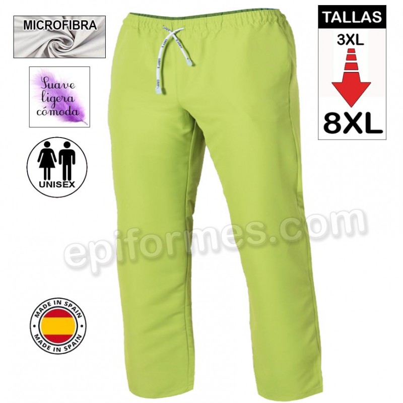 Pantalón  MICROFIBRA pistacho talla especial