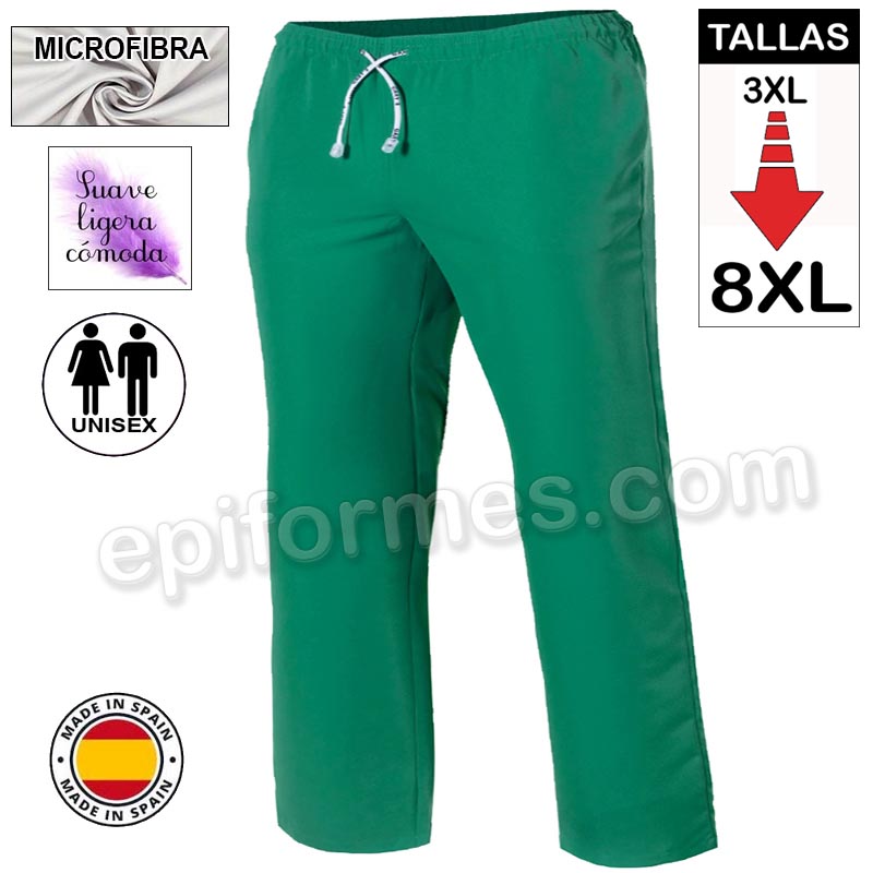 Pantalón  MICROFIBRA verde talla especial