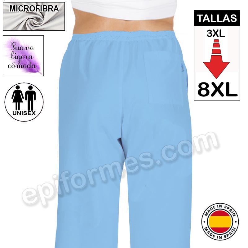 Pantalón  MICROFIBRA Celeste talla especial