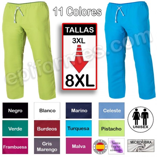 Pantalón de pijama MICROFIBRA 11 colores tallas extras