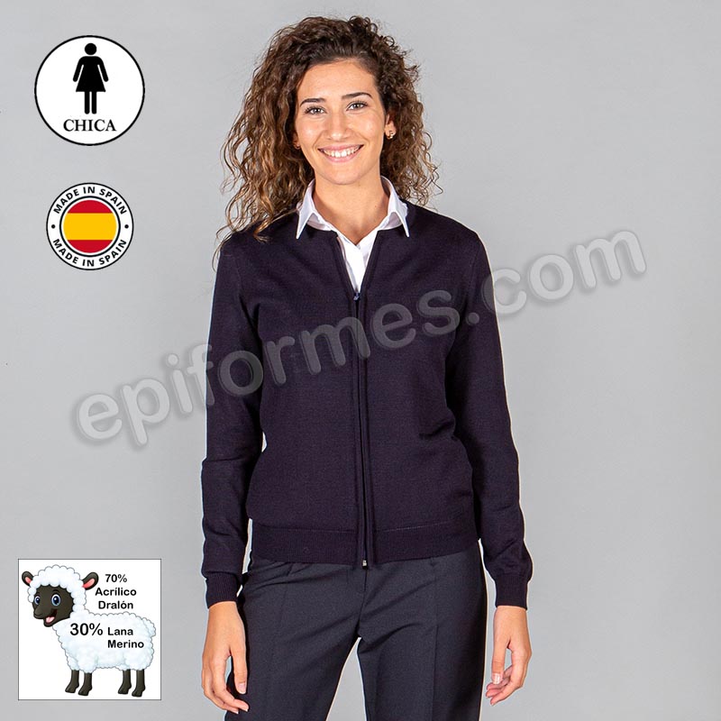 Chaquetilla de punto fino, señora, cremallera