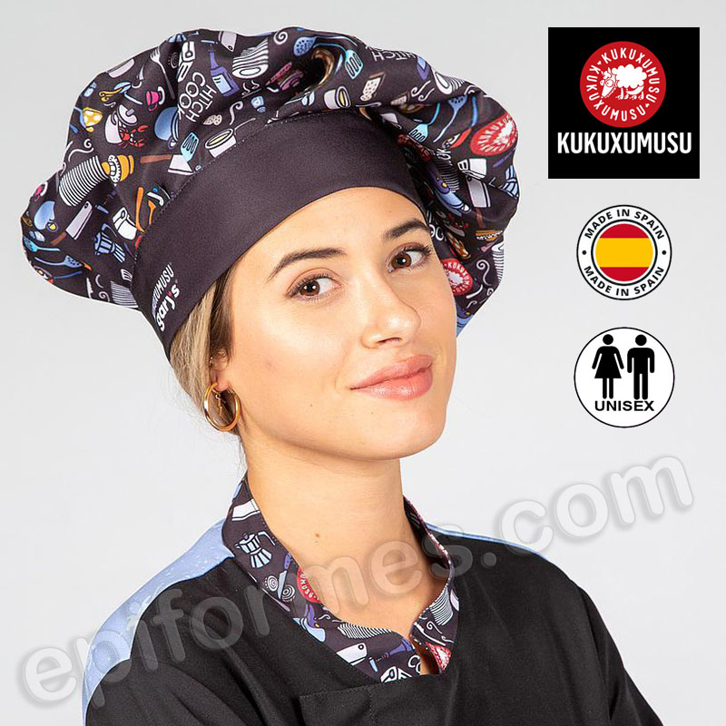 Gorro chef de cocina kukuxumusu, menaje