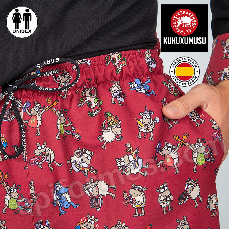 Pantalón Cocinero  unisex kukuxumusu ovejas