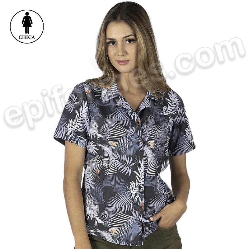 Camisa Hawaiana hibiscus mujer