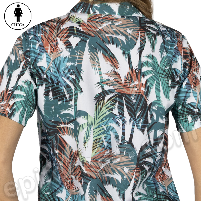 Camisa Hawaiana Palma mujer