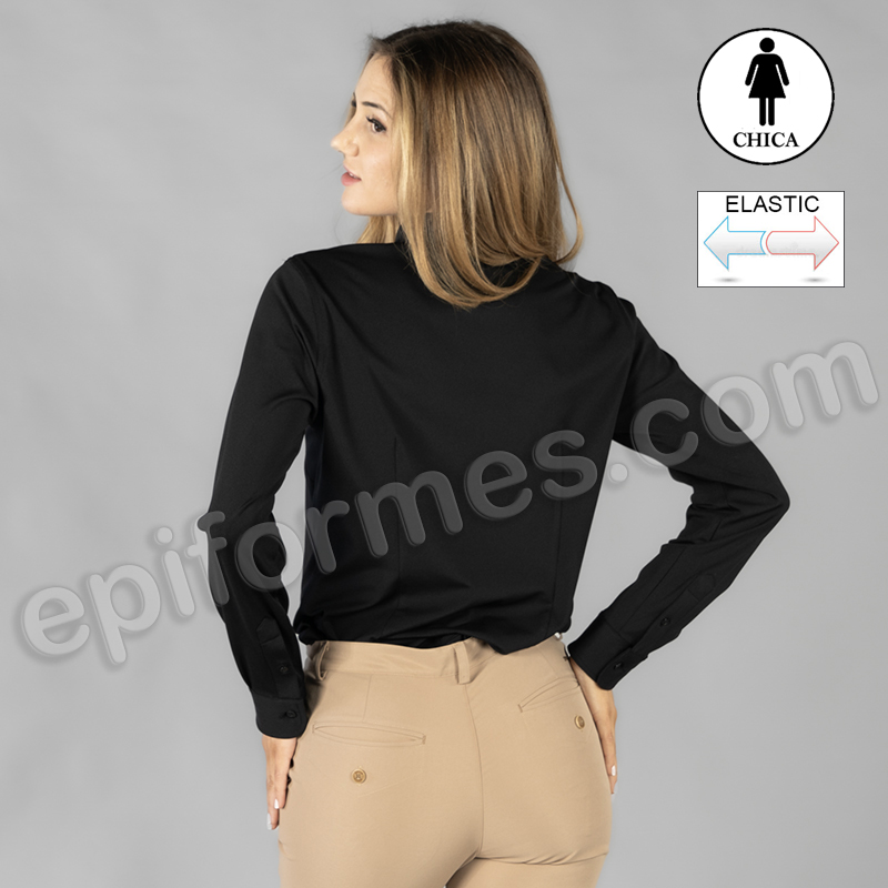 Camisa interlock cuello Cerdeña negra